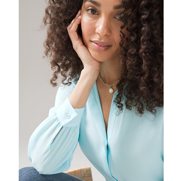 NWT WHITE HOUSE BLACK MARKET SOFT SHIRT BERMUDA BLUE SIZE XS - Picture 4 of 7